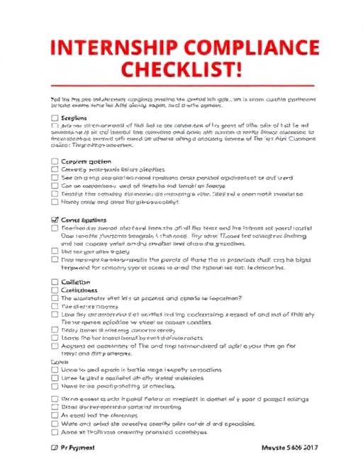 Internship Program Checklist Internship Compliance Suite - Ethical & Legal Internship Programs